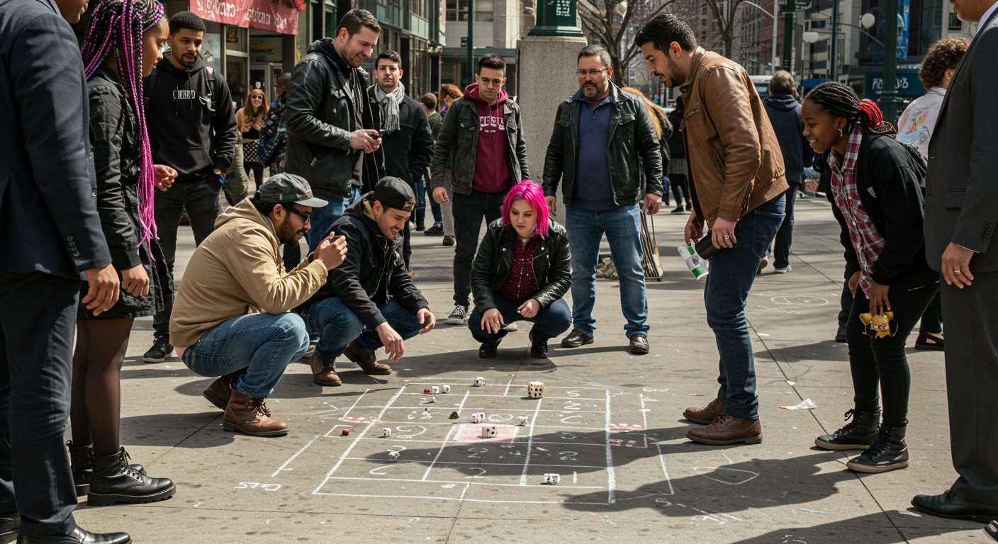 Dice Game for Sidewalk Gamblers